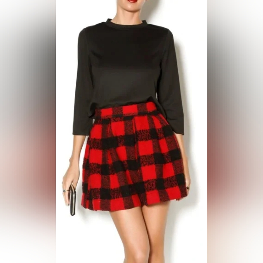Honey Punch Plaid Mini Skirt